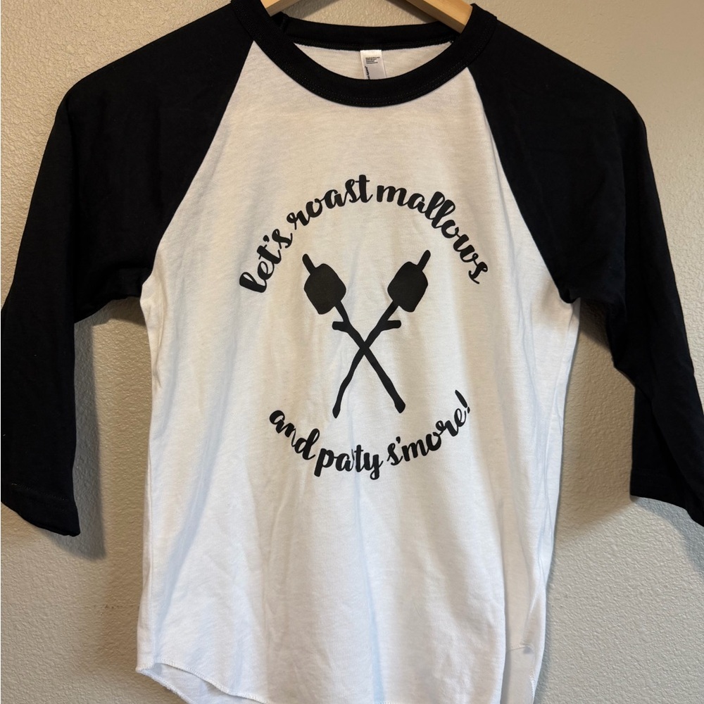 American Apparel Kids Raglan Tee - Black and White